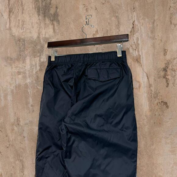 Columbia Track Pants Jet Black Nylon White Ankle Logo Mesh Lined - Picture 1 of 6
